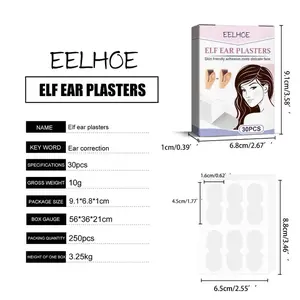 EELHOE Elf Ear Plasters 30pcs Telinga Koreksi Tambalan Tak Terlihat Transparan Viskositas Peri Stiker Telinga