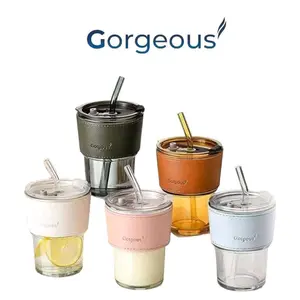 Gelas Kaca Gorgous 400ml Gelas Kaca Korean Aesthetic Gelas Kaca Sedotan Gelas Kaca Murah Souvenir