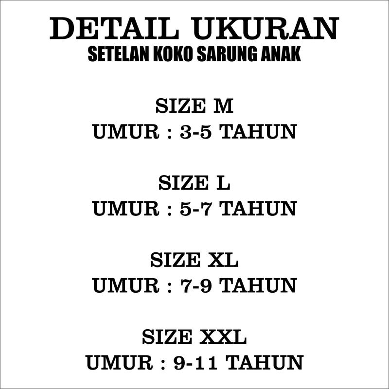 Felis fashion 99 - Setelan sarung dan baju koko anak laki-lakipaket lengkap sarung dan baju koko anak laki-laki Katun Muslim 1