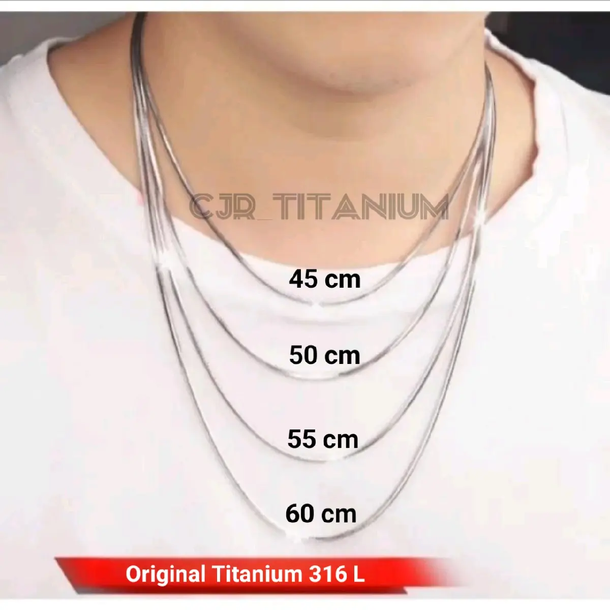 (KL1) KALUNG TITANIUM MODEL BULAT PRIA DAN WANITA - CJR TITANIUM Kulit