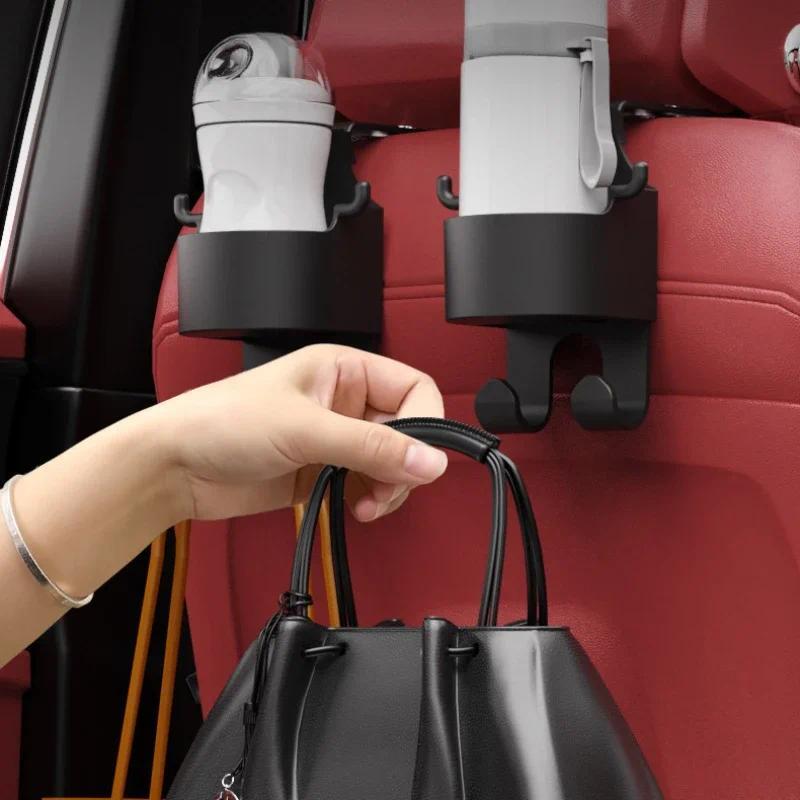 Giá Để Cốc Nước Sau Ghế Xe Hơi, Đa Chức Năng, Có Móc, Giá Để Đồ Uống Ghế Sau, Hộp Đựng Đồ Màu Đen, Phụ Kiện Nội Thất Xe Hơi mobinsườn msd ghiđông taynghỉ 0