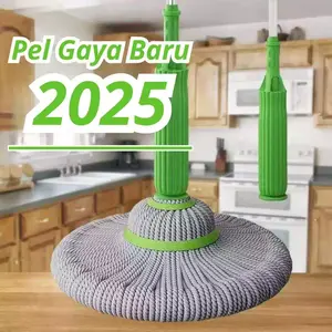 360° Alat Pel putar otomatis Pel lantai putar Twist Mop mikrofiber efisien