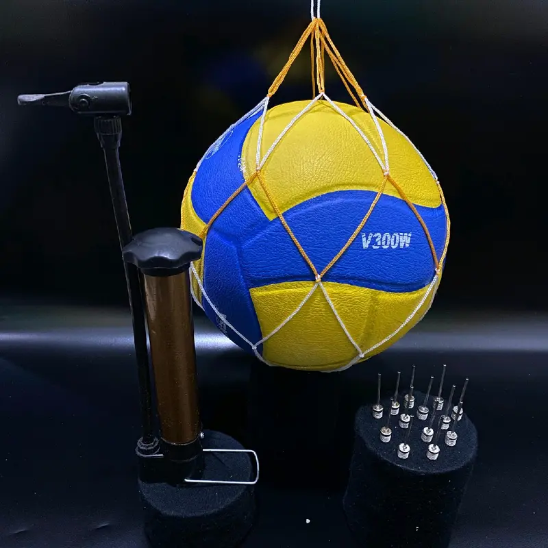 Bola Voli Mikasa V300W Kulit Jeruk Dan V300W Bintik Gratis Pompaan Jaring Pentil Bola Latihan Anak Olahraga  Volley Ball Outdoor mikasav 300w geng gaman volly 1