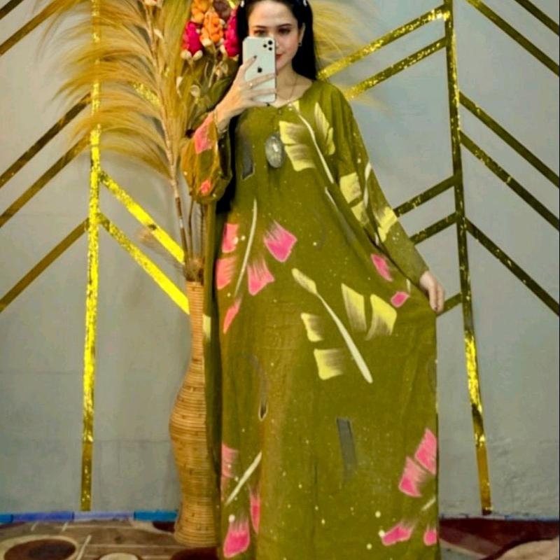 LONGDRESS JUMBO ECER LD 140 PB 115 RAYON SANTUNG MOTIF PAMELA ONLY 45 RIBU 2