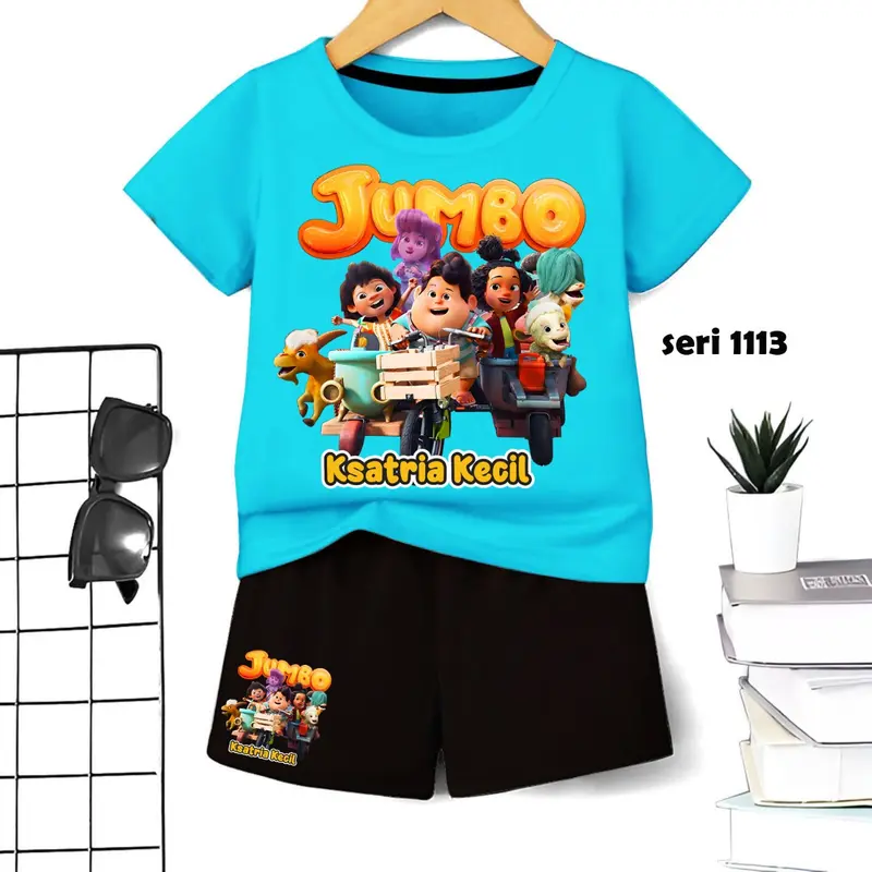 COD Setelan pendek Anak  laki dan perempuan Anime  Umur 1 Tahun Sampai 10 Tahun.Baju Kaos Lengan Pendek Anak Parsel 1