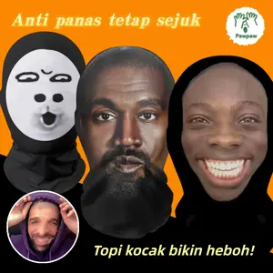 【READY】Topeng Ugly Face Lucu - Masker Ekspresi Wajah Abstrak Unik & Kreatif-Motor Pelindung Sinar Matahari Topeng-Aktivitas Outdoor-Couple Mask Bisa Melihat Ke Luar Mainan COD