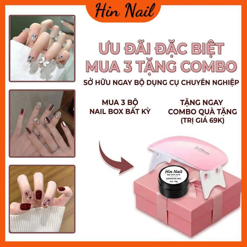 Tổng Hợp Nail Ngắn Sang Chảnh Mắt Mèo Đính Đá Hin Nail Size - 24-30 cái - Làm Nail
