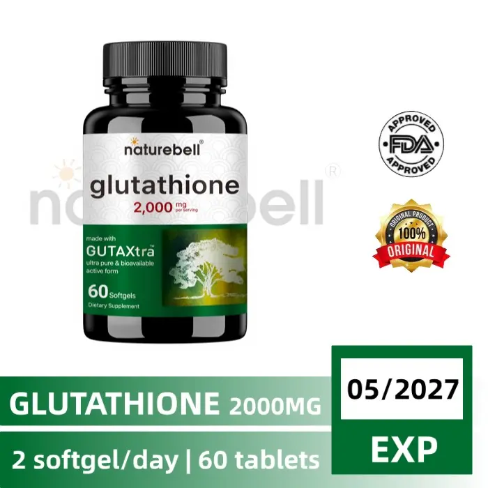 2000 mg glutathione per day GLUTATHIONE - Active Glutathione GUTAXtra 2000 mg per Serving, Formulated  to Maintain Healthy Body and Skin, 60 Softgels