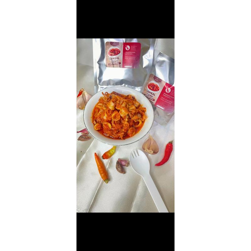 SAMBAL SAMBEL CUMI CAKALANG PETE CABE IJO TERI BALADO EBI KEMASAN 130gram 2