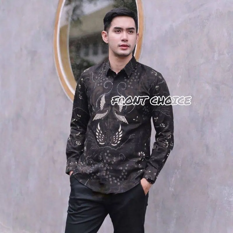 FRONT CHOICE - KEMEJA BATIK PRIA COWO COWOK LAKI LAKI LENGAN PANJANG MODERN PEKALONGAN 3
