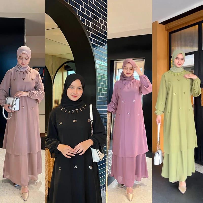 Product Introduction of Faiza Dress Gamis Malaysian Look Ceruty Babydoll Variasi Payet Dress Melayu Kurung Polos Premium Modern 4