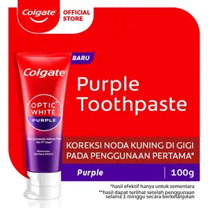 Colgate Optic White Purple 100gr Pasta Gigi Pencerah, Mencerahkan Gigi, Melindungi Enamel, Melindungi Lapisan Gigi, Melawan Gigi Berlubang, Menyegarkan Nafas, Perawatan Gigi