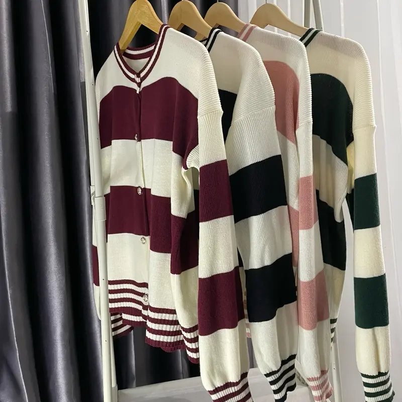 Jiyo Stripe Cardigan Oversize | Ld 120-130cm Basic Knitwear 2