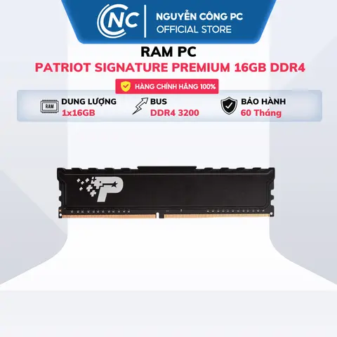 RAM Patriot Signature Premium 16Gb (1x16GB) DDR4 3200MHz - BH 60 Tháng