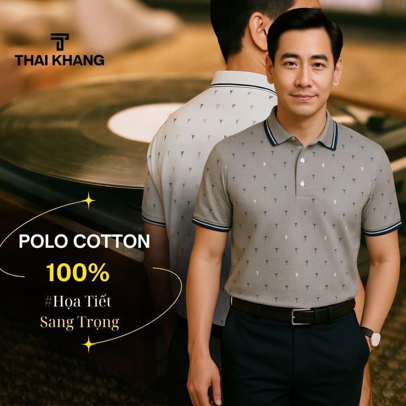 Áo thun nam trung niên Thái Khang áo polo cổ bẻ vải cotton cho giãn 2 chiều vải được xử lý mịn ATK38