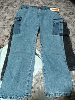 Product Review of Seluar Kargo Denim Lelaki Potongan Lurus 28-38 Hitam, Biru Tua, Biru Pertengahan, Kelabu Gelap - Dark Grey from p**4 0