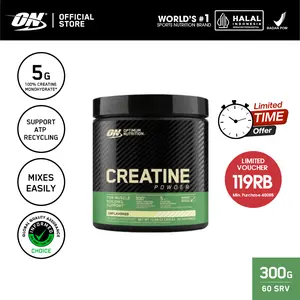 Optimum Nutrition Creatine Powder - Recovery and Muscle Growth 300gr - Suplemen / Gym / Creatine monohydrate
