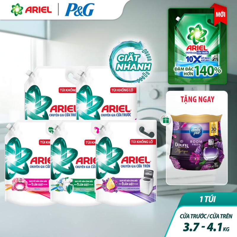   Mua 1 tặng 1  Nước Giặt Ariel Cửa Trên & Cửa trước các loại hương nước hoa 3.7kg - 4.1kg Tặng Sáp thơm AMBI PUR 180g Hương Huyền Bí  Đam Mê 