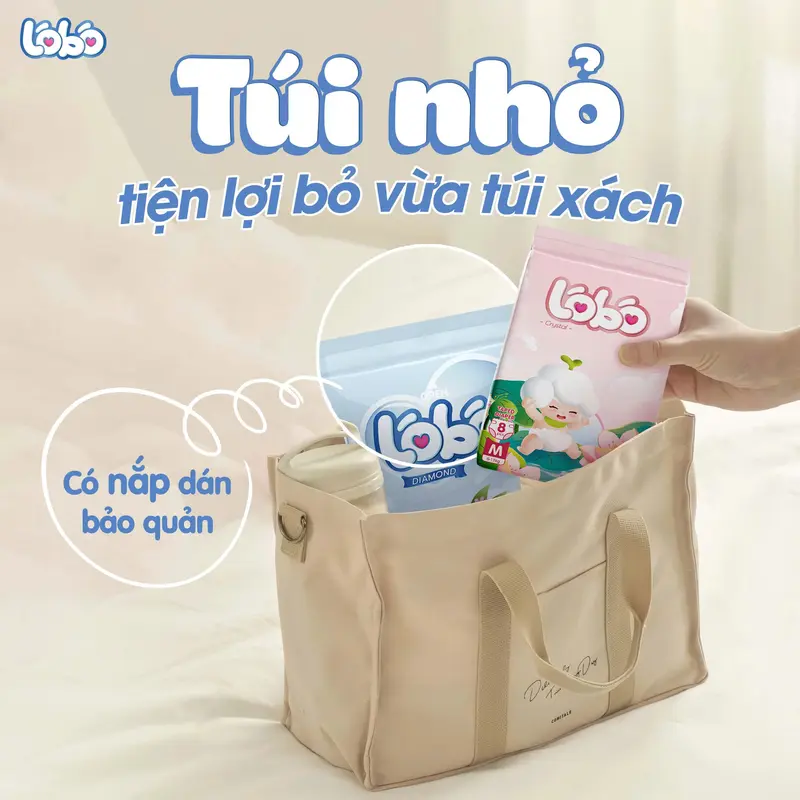 LOBO [ TẶNG 01 PHUN NƯỚC CHO BÉ ] 01 BỊCH TÃ/BỈM LOBO MỎNG, MỀM MỊN, THẤM HÚT CHO BÉ 3