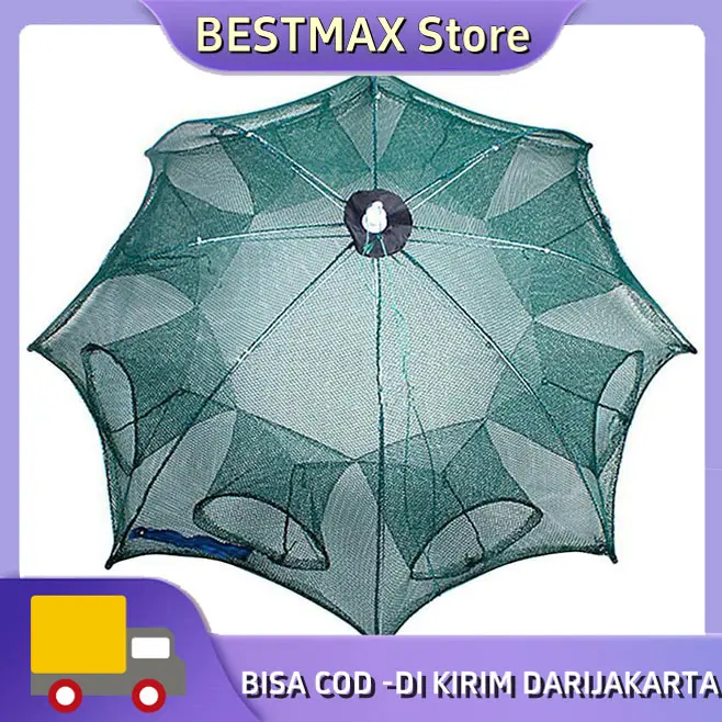 8 Hole Fishing Net Trap Cage Shrimp Crab 8 Lobang Fish Net Jebakan Hobby Memancing Mancing Ikan Udang Kepiting Jala Model Payung Umbrella Laz COD Graha Expo