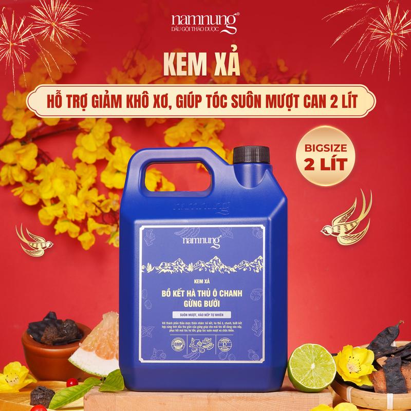 FLASH SALE Sắp cháy hàng Kem xả thảo dược bồ kết hỗ trợ suôn mượt tóc Can bigsize tiết kiệm 2 lít Chăm sóc tóc Dưỡng tóc nữ - Giảm 39%