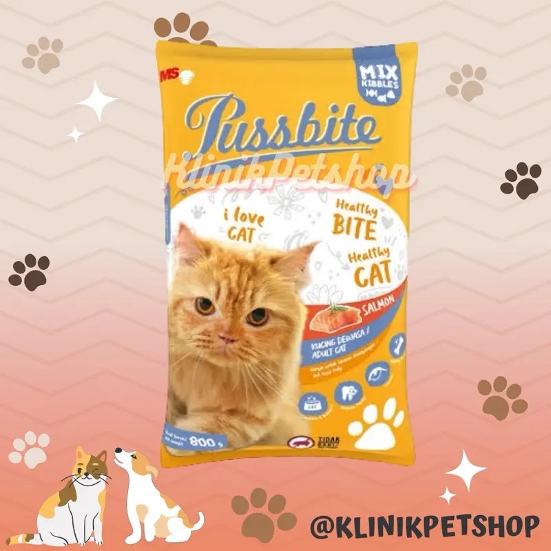 Pussbite Salmon pakan kucing 800g MAKANAN KUCING PUSSBITE 0