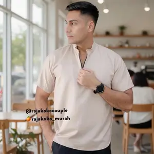 Koko Resleting Toyobo Premium Kurta Resleting Putin Katun Pria