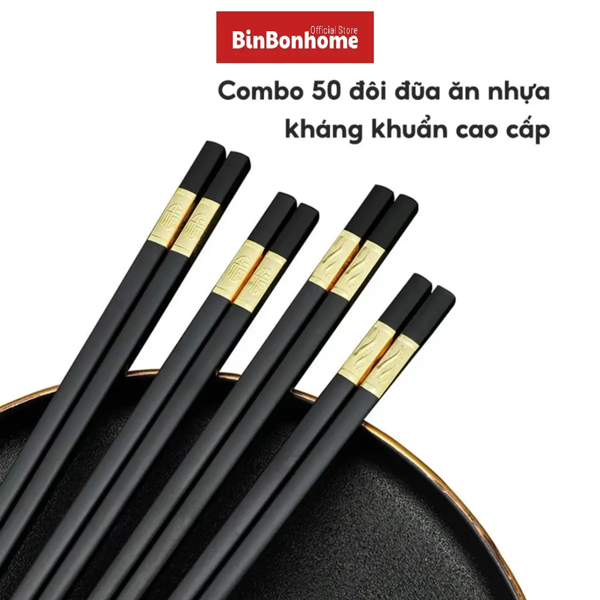 Combo 50 đôi đũa mạ vàng chống mốc chịu nhiệt - Đũa mạ vàng chống mốc chịu nhiệt