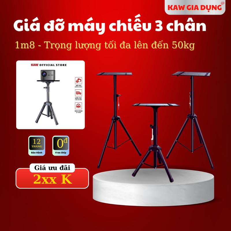 Giá đỡ máy chiếu 3 chân KAW 1m8 chiều cao tối đa 180 cm hỗ trợ trọng lượng tối đa lên đến 50kg - Phụ Kiện