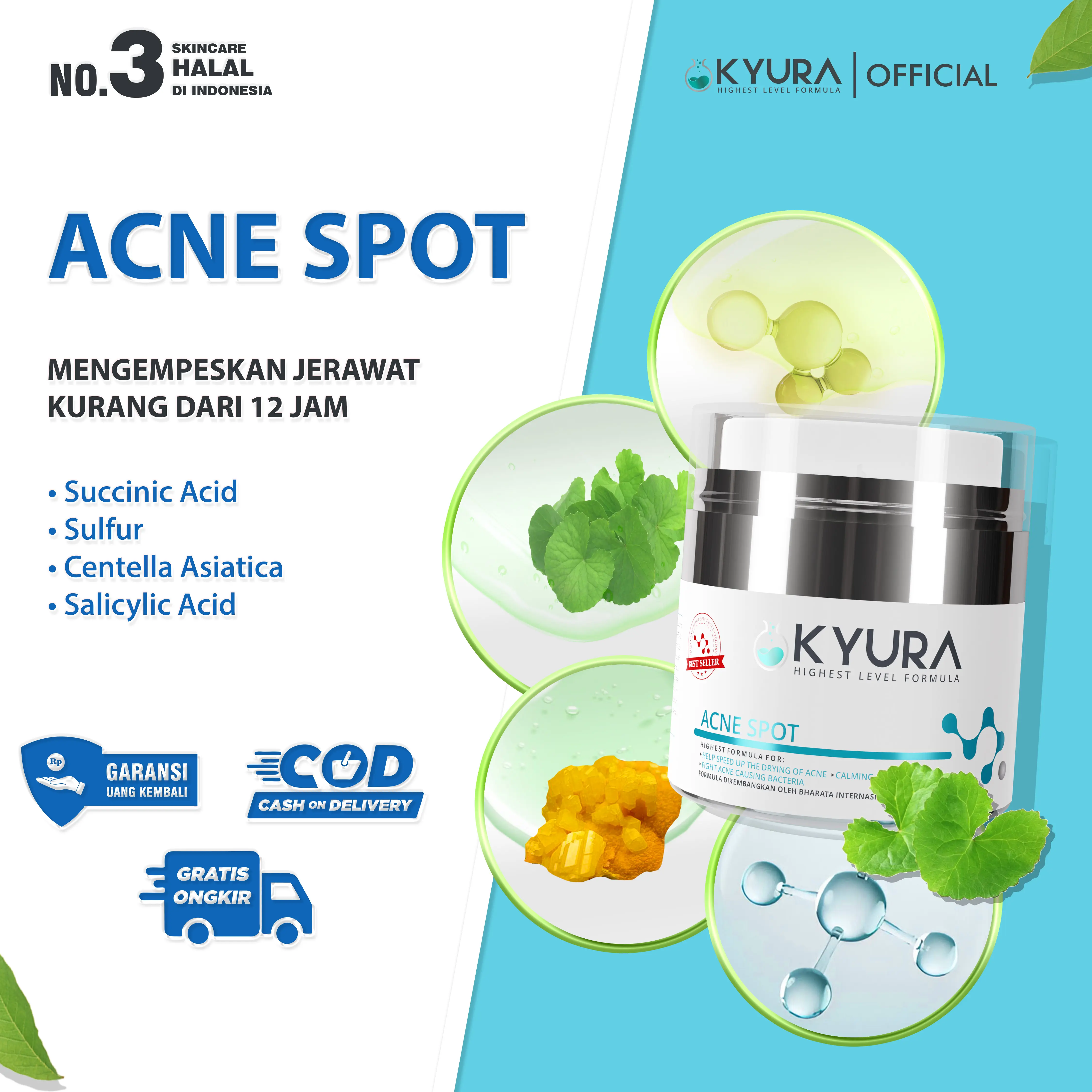 KYURA Acne Spot Mengempeskan Jerawat Menenangkan Jerawat Perawatan Muka Berjerawat Treatment Wajah skincare  jerawat
