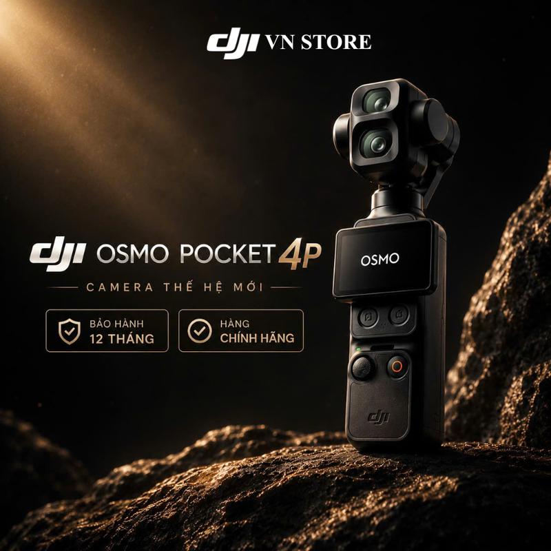 DJI Osmo Pocket 4P - Camera Gimbal 3 Trục Camera Kép AI - Quay 4K/240fps - Bộ Nhớ 103G