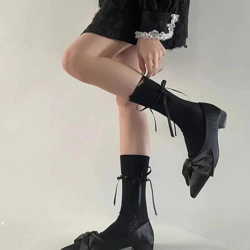 Tất Ruy Băng, Tất Ống Gió Múa Ba Lê Lưới Khoét Lỗ, Có Ren, Thích Hợp Cho Ngày Ở Nhà Và Múa Ba Lê, Kiểu Tất Gió 4