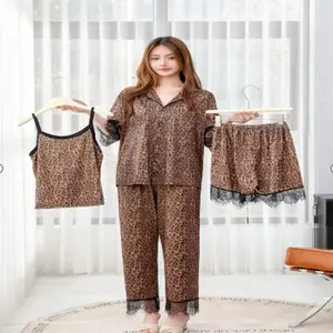 [COD] Set Piyama wanit empat potong motif bunga gaya cina baju tidur adem lembut nyaman elegan WeiweiUniqlah