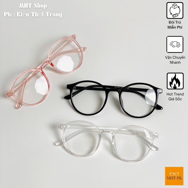 Kính mát giả cận gọng tròn thời trang Hàn Quốc, kính mắt gọng tròn unisex nam nữ phong cách Ulzzang hottrend MKGT1 kính mắt kính mắt kính mắt vuông