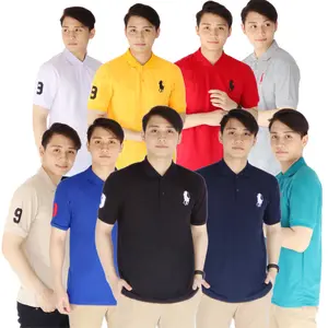 Kaospolos - T shirt Kaos Pria Berkerah Logo Bordir | Kaos Kerah Pria Lengan Pendek Pique Hitam Distro Baju