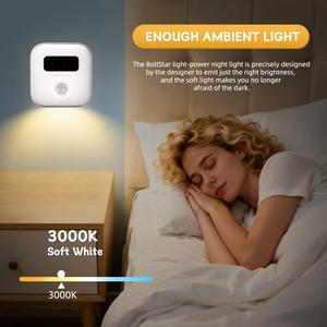 Boltstar Đèn Ngủ Thông Minh Chạy Bằng Năng Lượng Mặt Trời LED Không Dây Cảm Ứng Chuyển Động Cho Cầu Thang Hành Lang Viền Nhà Bảo Vệ Mắt Cho Phòng Trẻ Sơ Sinh Người Cao Tuổi Sử Dụng Ban Đêm
