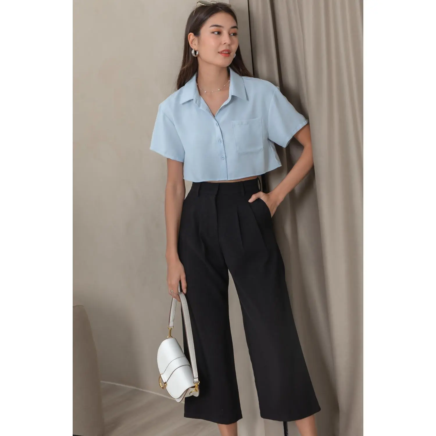 SHOPSASSYDREAM Pewter Culottes Black