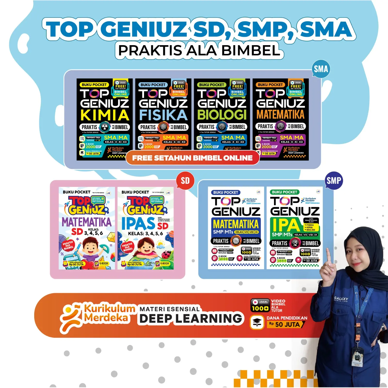 BUKU SERI TOP GENIUZ SD, SMP, SMA TERLENGKAP DEEP LEARNING