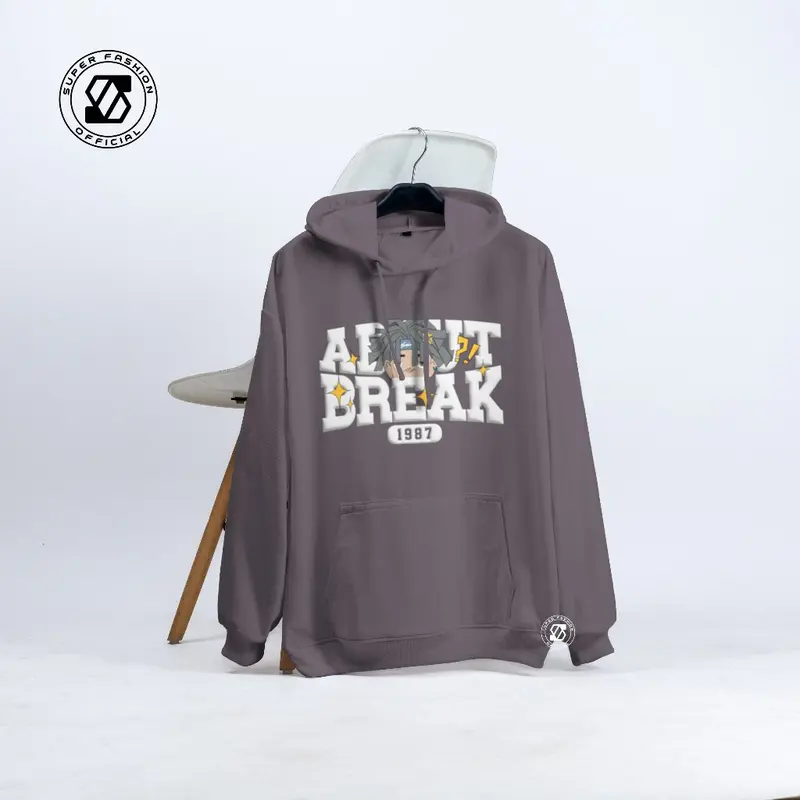 SS - ABOUT BREAK Oversize Hoodie Pria Streetwear Style Sweatshirt Big Size Wanita Remaja 3