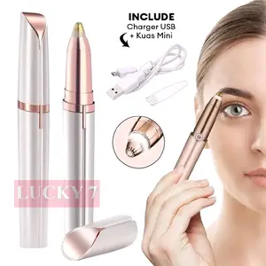 ( COD ) Alat cukur Alis Elektrik Recharges + USB Pencukur Bulu Guard Wing Portable Eyebrow