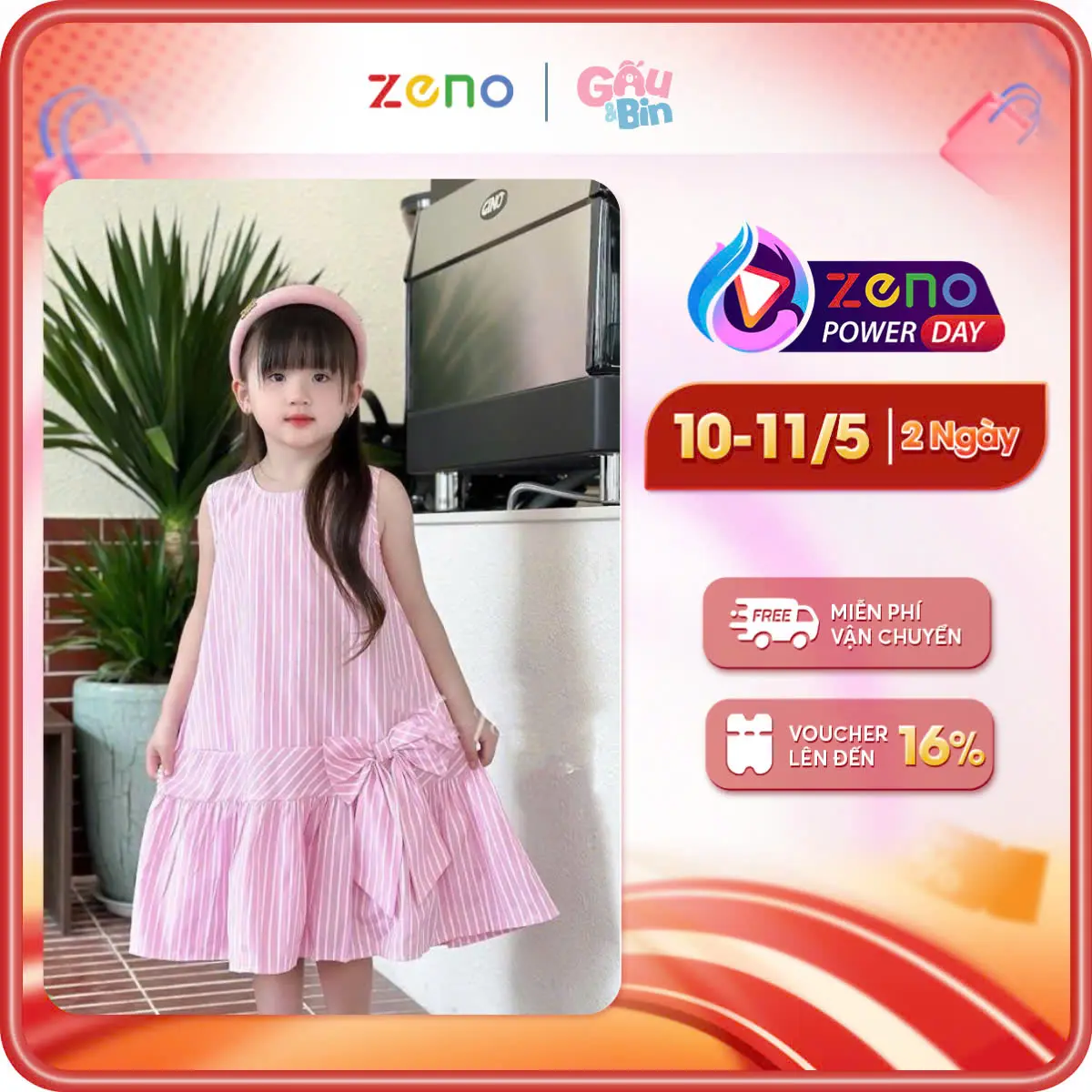 Váy kẻ đính nơ siêu xinh cho bé diện đón hè nha các mẹ ơi ️