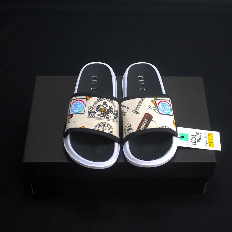 DEIID - Sandal Anak Cowok dan Cewek Terbaru Slide Anak Sandal Selop Kanvas Motif Krimy Sandal Anak Sandal Dewasa Sandal Kanvas Motif Printing 1