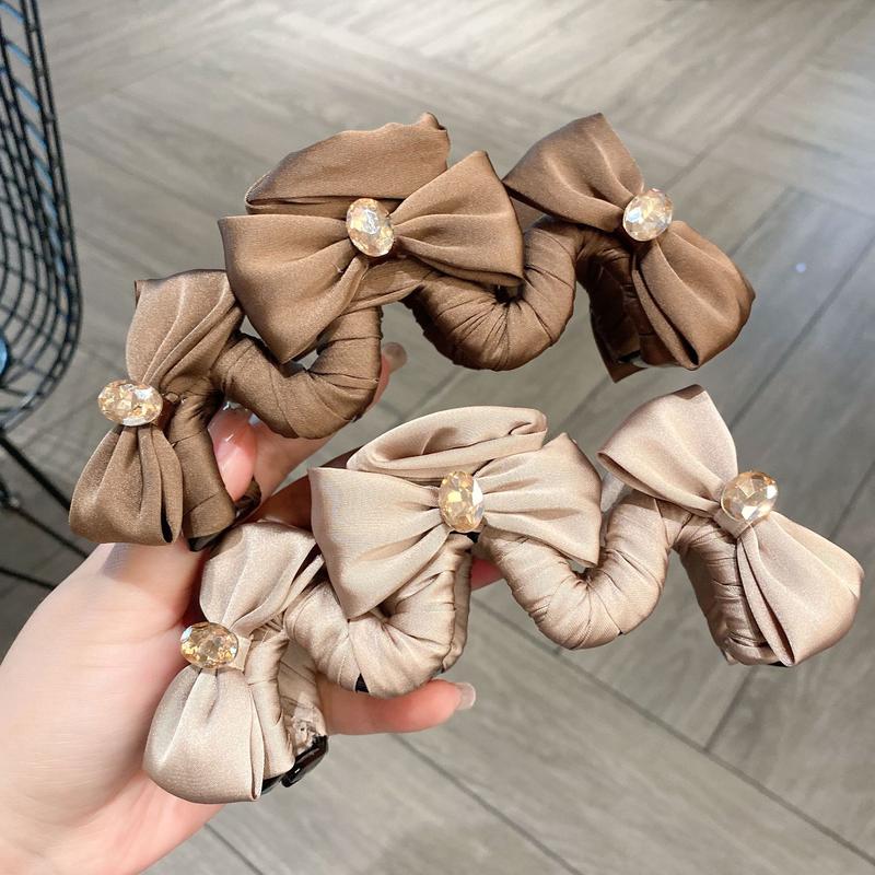 C23 KẸP NGOẠM SIZE ĐẠI cho tóc dày 15cm , kẹp càng cua lượn sóng thắt nơ đính đá