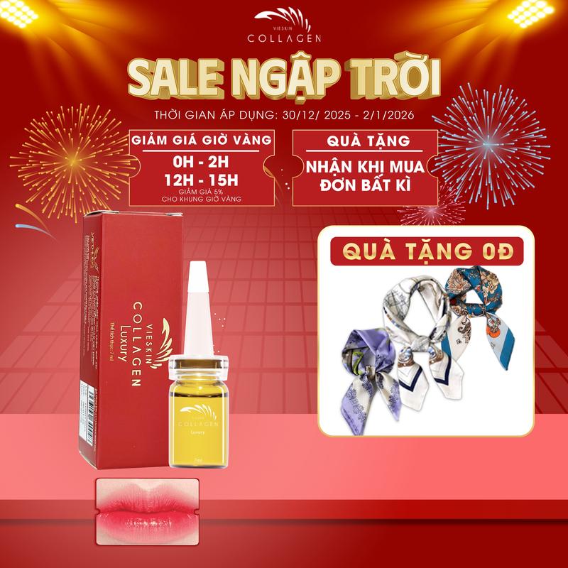  Tinh chất Vieskin Collagen Luxury dưỡng lên màu môi sau phun chuẩn tone giữ bền màu lâu dài Son Skincare Nữ 