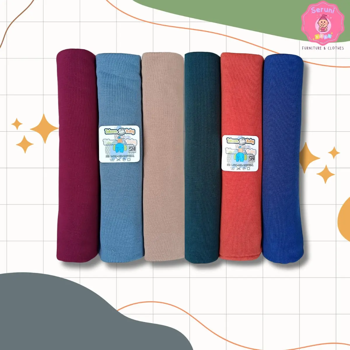 ISI 3PCS BEDONG BAYI SNI PREMIUM JUMBO 90 X 110 BAHAN KAOS VARIANT MOTIF