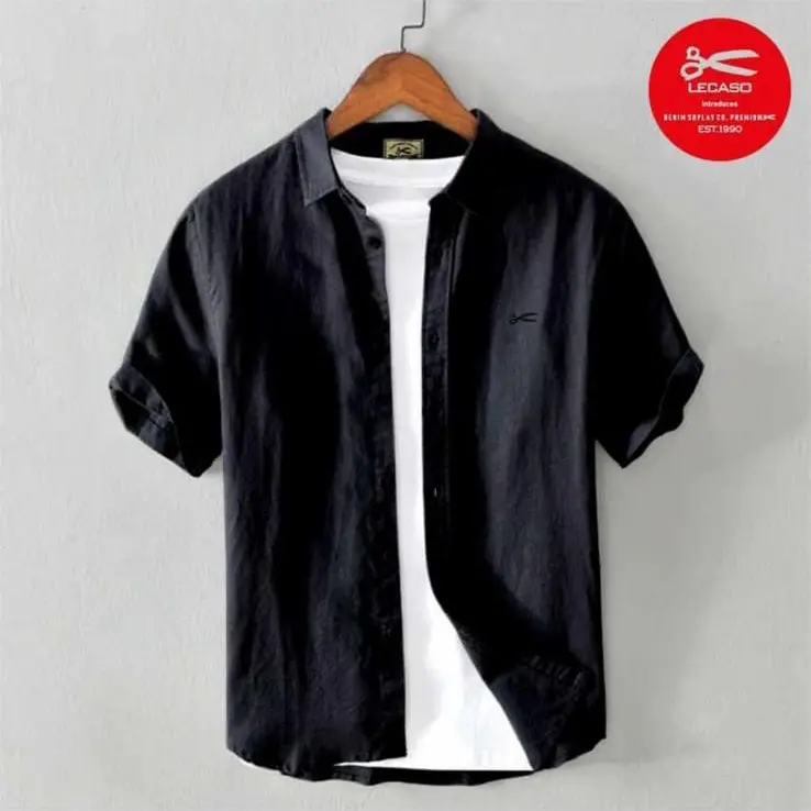 Kemeja pria lengan pendek kemeja pria lengan pendek/kemeja cowok model terbaru kemeja pria slimfit/kemeja pria lengan pendek distro Casual Lembut Nyaman  Formal 2
