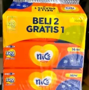 Nice Tisu 320 Lembar Beli 2 Gratis 1 Paket Hemat untuk Kebutuhan Sehari-hari