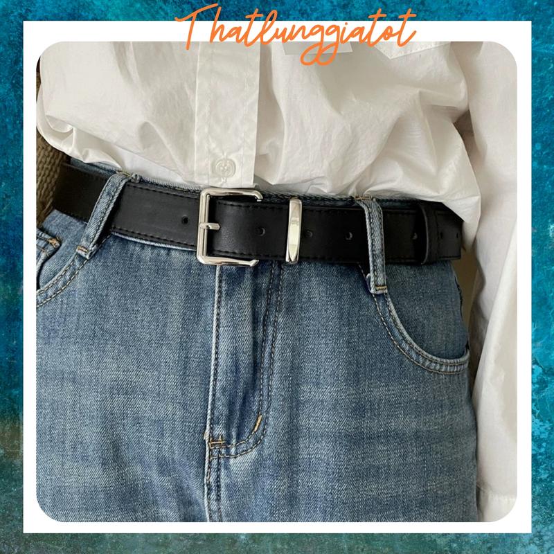 Thắt lưng nam nữ style Hàn Quốc bản to 3.3cm (Hỗ trợ cắt, bấm lỗ dây nịt) TL032 - Thắt Lưng Giá Tốt