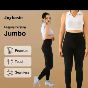 lejing wanita Hitam Legging Pendek dan panjang Lembut Celana