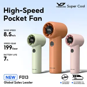 Yodevoe F013 Kipas Angin Mini Portable 1500mAh 199 speed Tampilan Digital LCD Turbo Pendinginan Cepat Isi Ulang USB